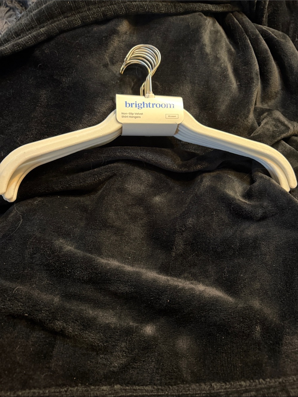 brightroom Non-Slip Velvet Shirt Hangers - Ivory (Set)